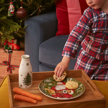 Christmas Tree Santa Plate & Milk Bottle Set